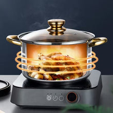 12-Piece Classic Stainless Steel Golden Handles Cookware Set