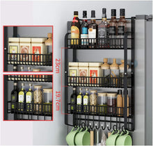 Kitchen Refrigerator Side Rack, 3 Tier Storage Rack, Fridge Spice Rack Refrigerator Rack Side Shelf Refrigerator Shelf, Fridge Side Rack, 3 Tier Kitchen Spice Rack, Organizer