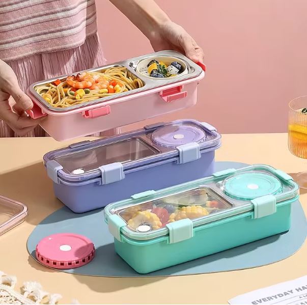 2/3 Compartment Lunch Box Stainless Steel Bento Box