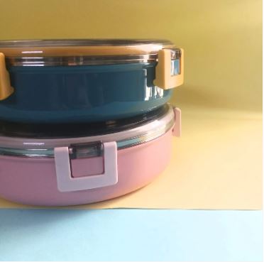 Stainless Steel Round Smile Life Lunch Box