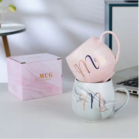 Mr. & Mrs. Marble Pattern Mug