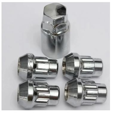 Anti-Theft Wheel Bolts - Car Tyre Security Nuts - Set of 4 Locks and 1 Key