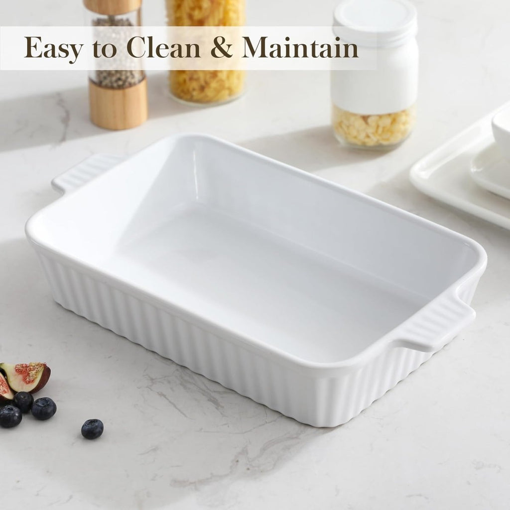 Long Ceramic Serving Tray with Handles