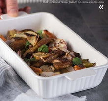 Long Ceramic Serving Tray with Handles