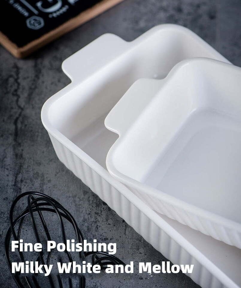 Long Ceramic Serving Tray with Handles