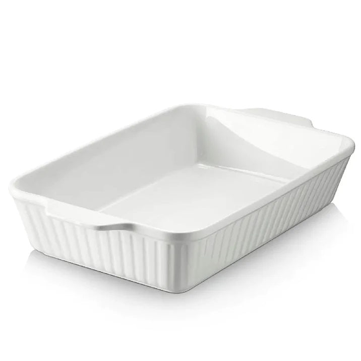 Long Ceramic Serving Tray with Handles