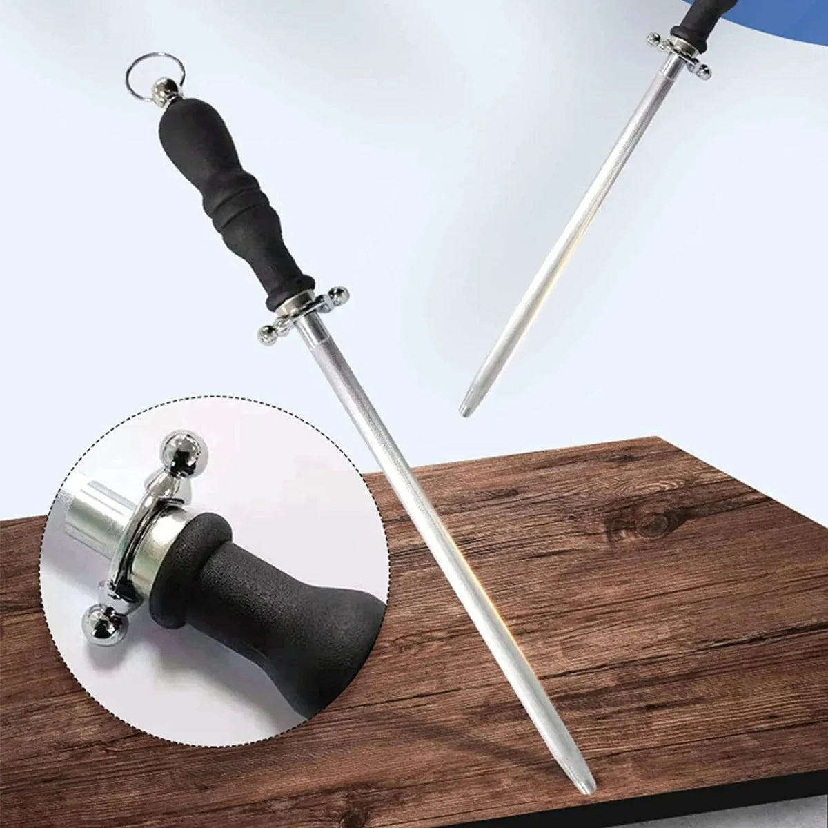 Long Stainless Steel Knife Sharpener Rod