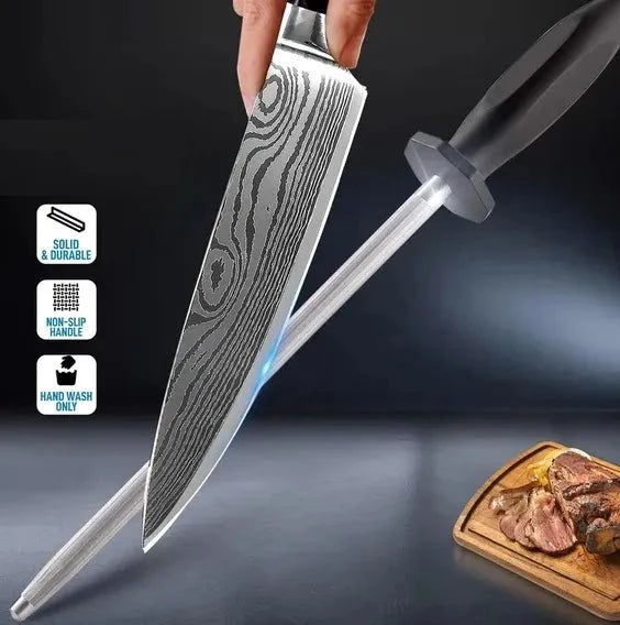 Long Stainless Steel Knife Sharpener Rod