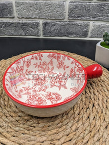 Mandala Print Ceramic Bowl with Handle