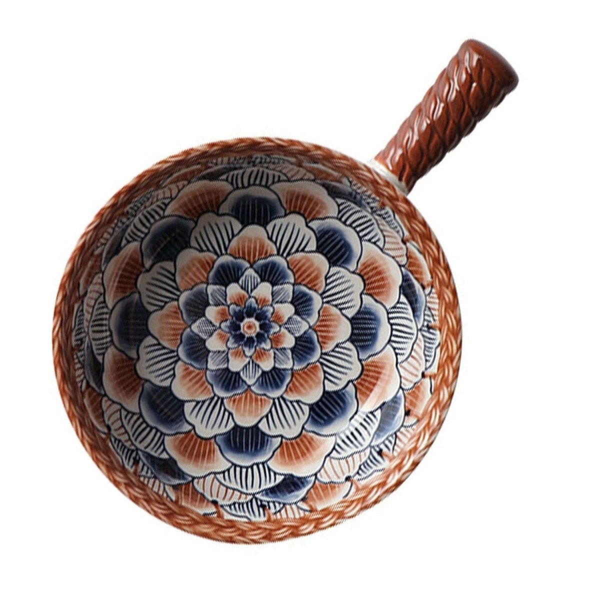 Mandala Print Ceramic Bowl with Handle