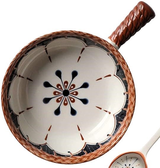 Mandala Print Ceramic Bowl with Handle