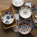 Mandala Print Ceramic Bowl with Handle