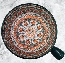 Mandala Print Ceramic Bowl with Handle