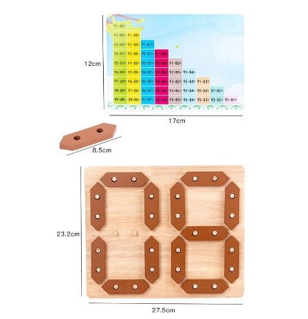 Mathematical Addition & Subtraction Learning Board With Cards, Mathematical Blocks & Cards Counting Learning Board, Kids Wooden Puzzle Game Numbers Learning Educational Toys Board Game