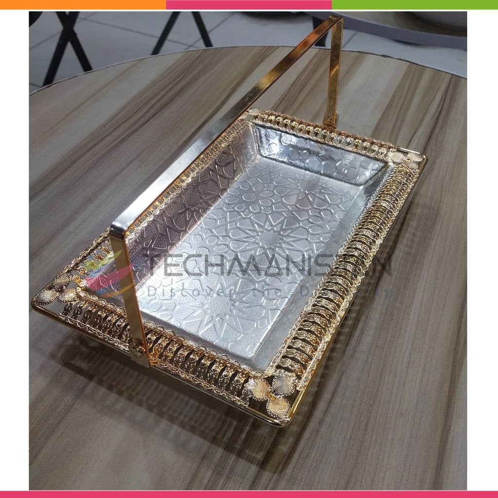 Metal Alloy Serving Tray with Handle