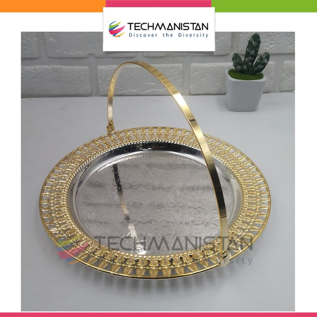 Metal Alloy Serving Tray with Handle