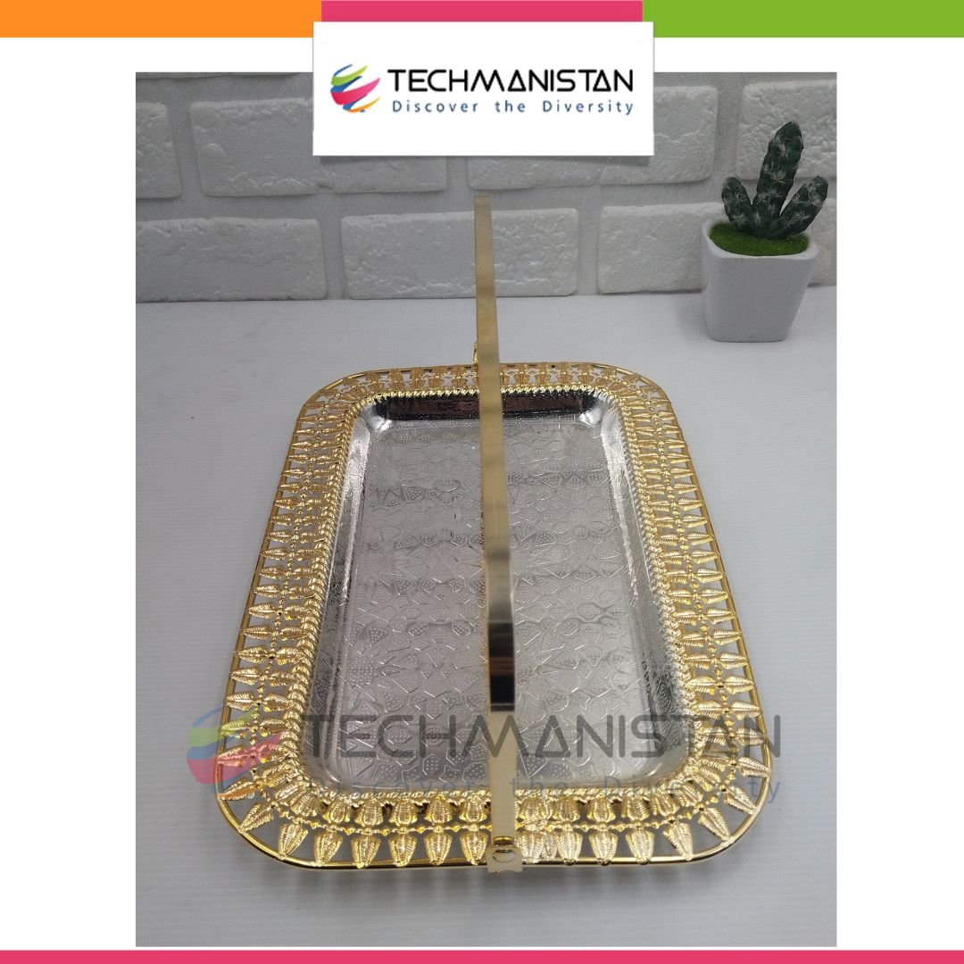 Metal Alloy Serving Tray with Handle