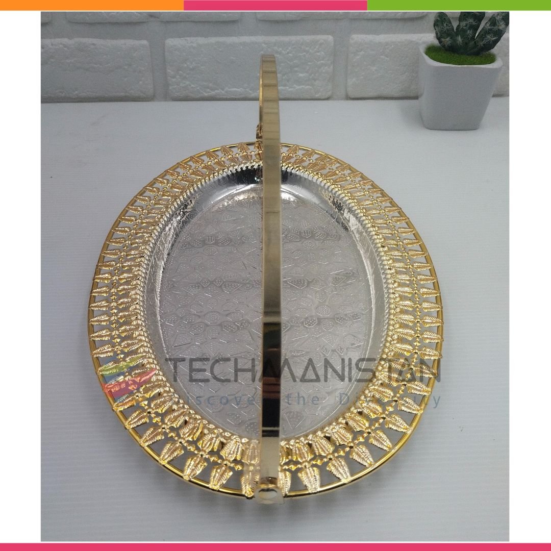 Metal Alloy Serving Tray with Handle