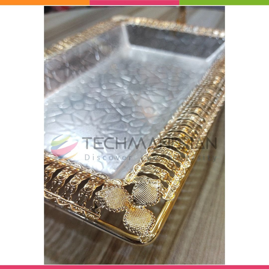 Metal Alloy Serving Tray with Handle