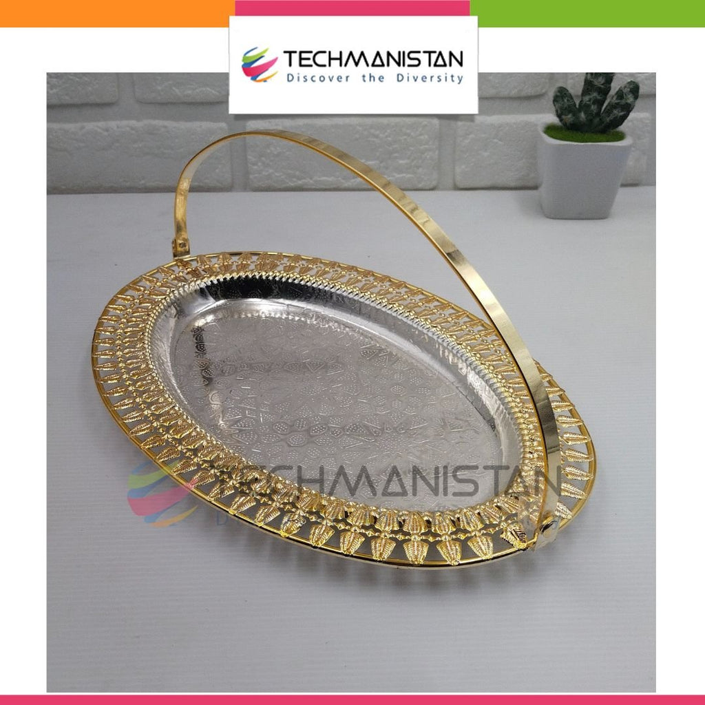Metal Alloy Serving Tray with Handle