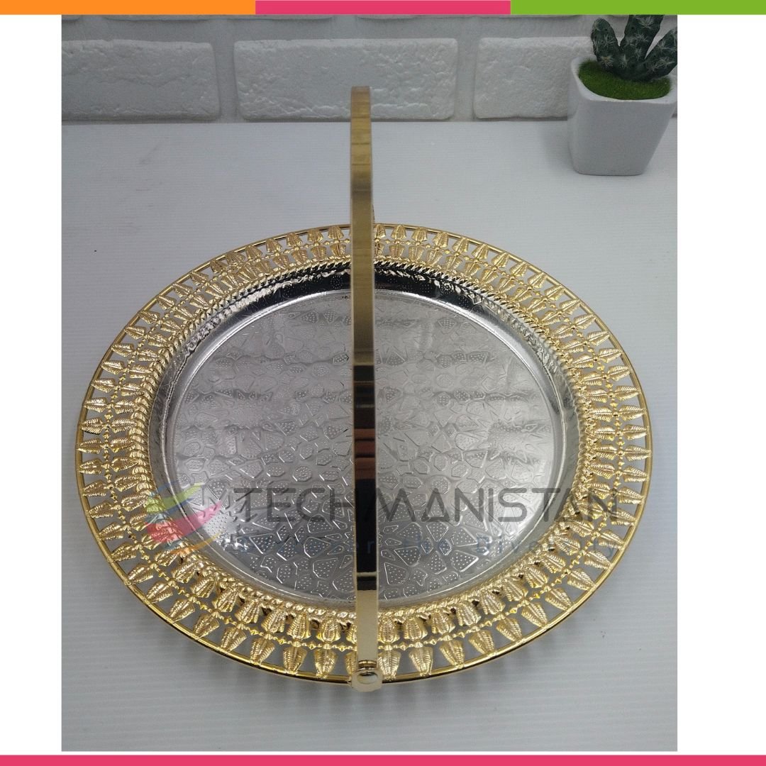 Metal Alloy Serving Tray with Handle