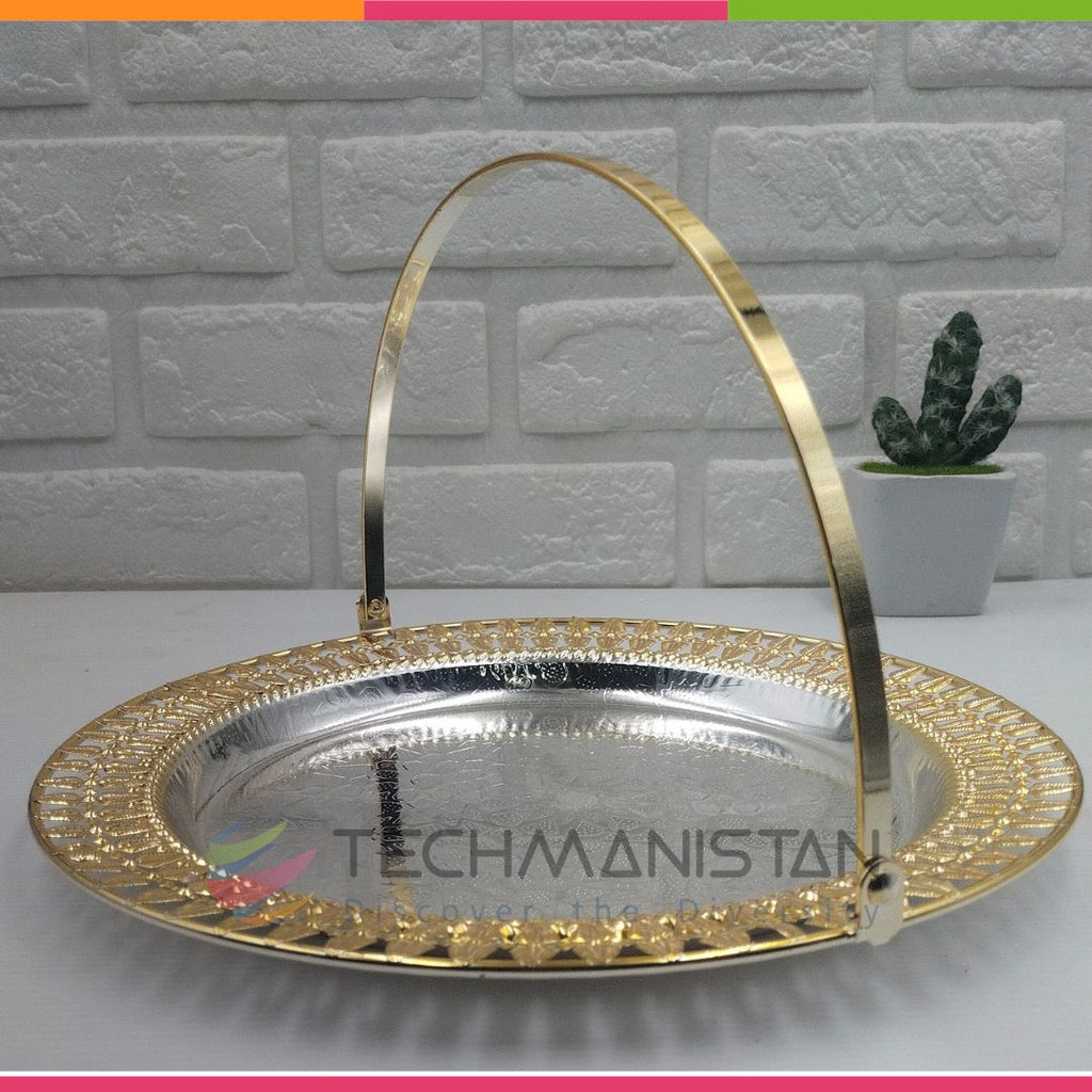 Metal Alloy Serving Tray with Handle