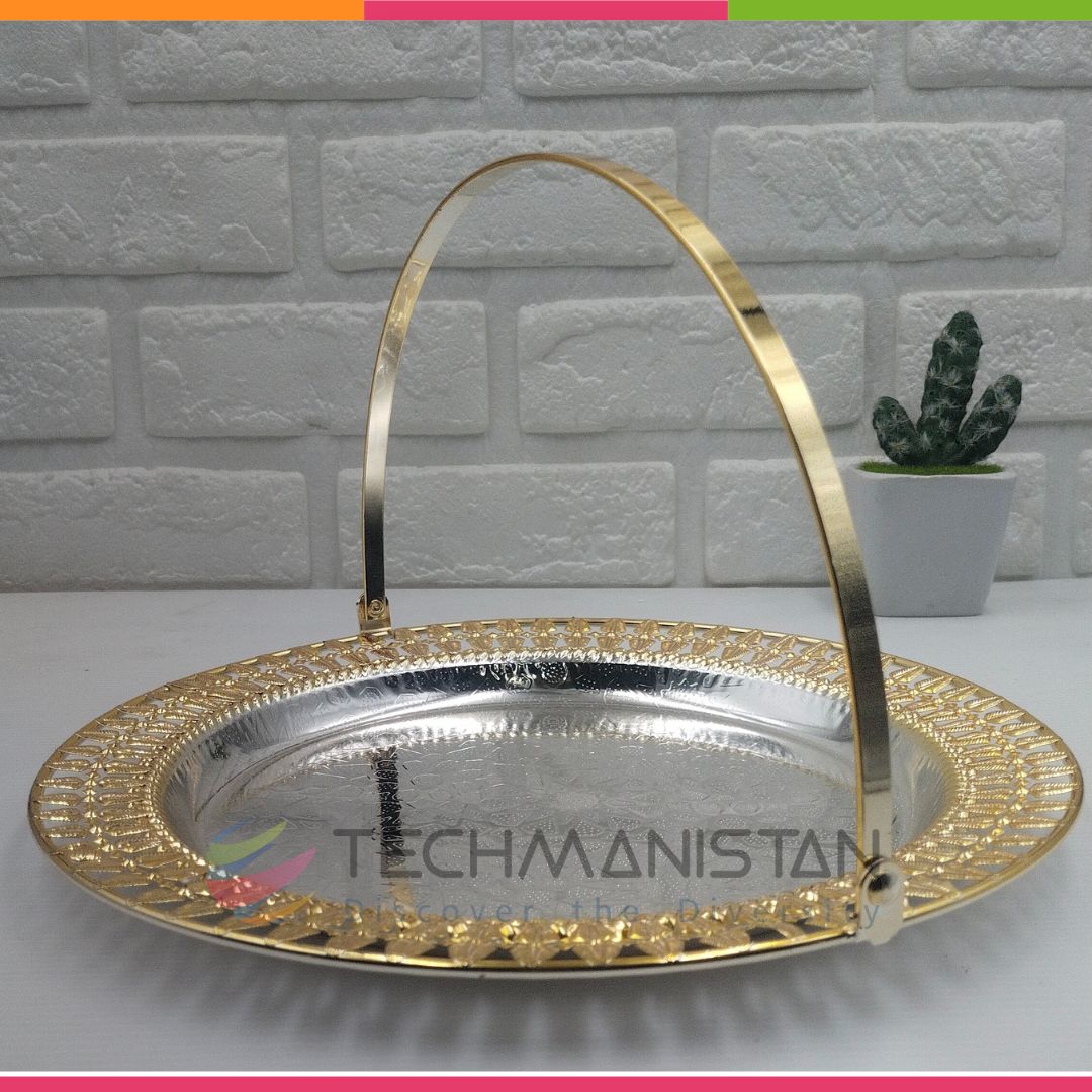 Metal Alloy Serving Tray with Handle