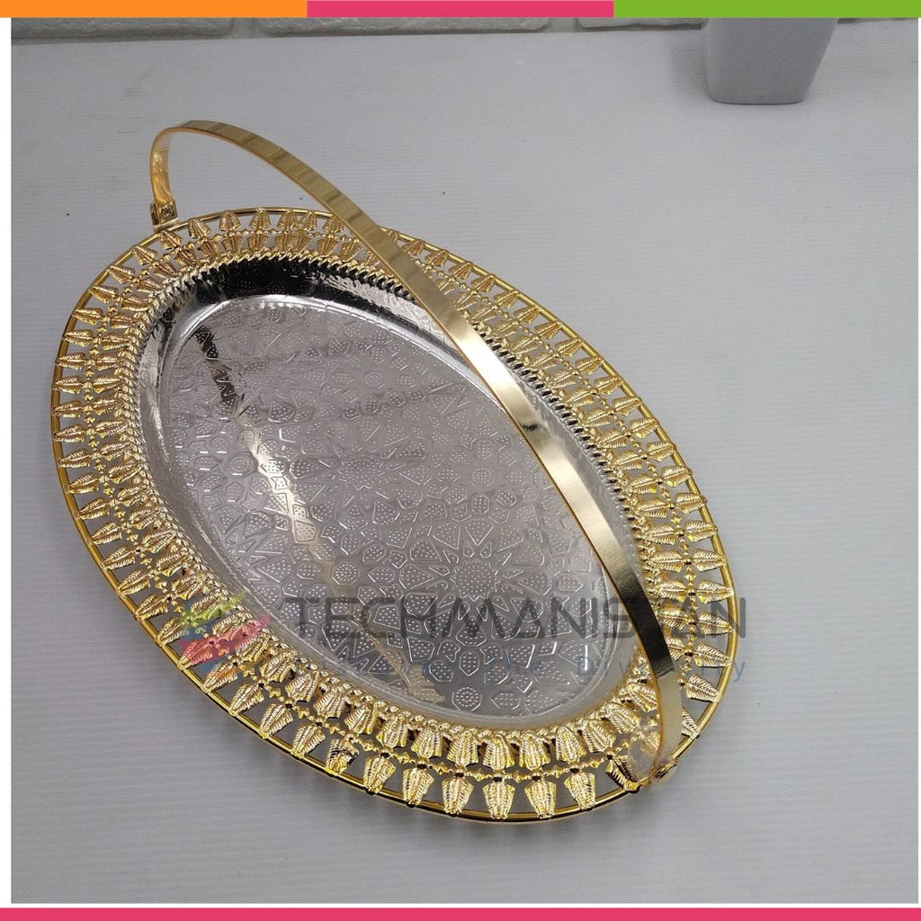 Metal Alloy Serving Tray with Handle