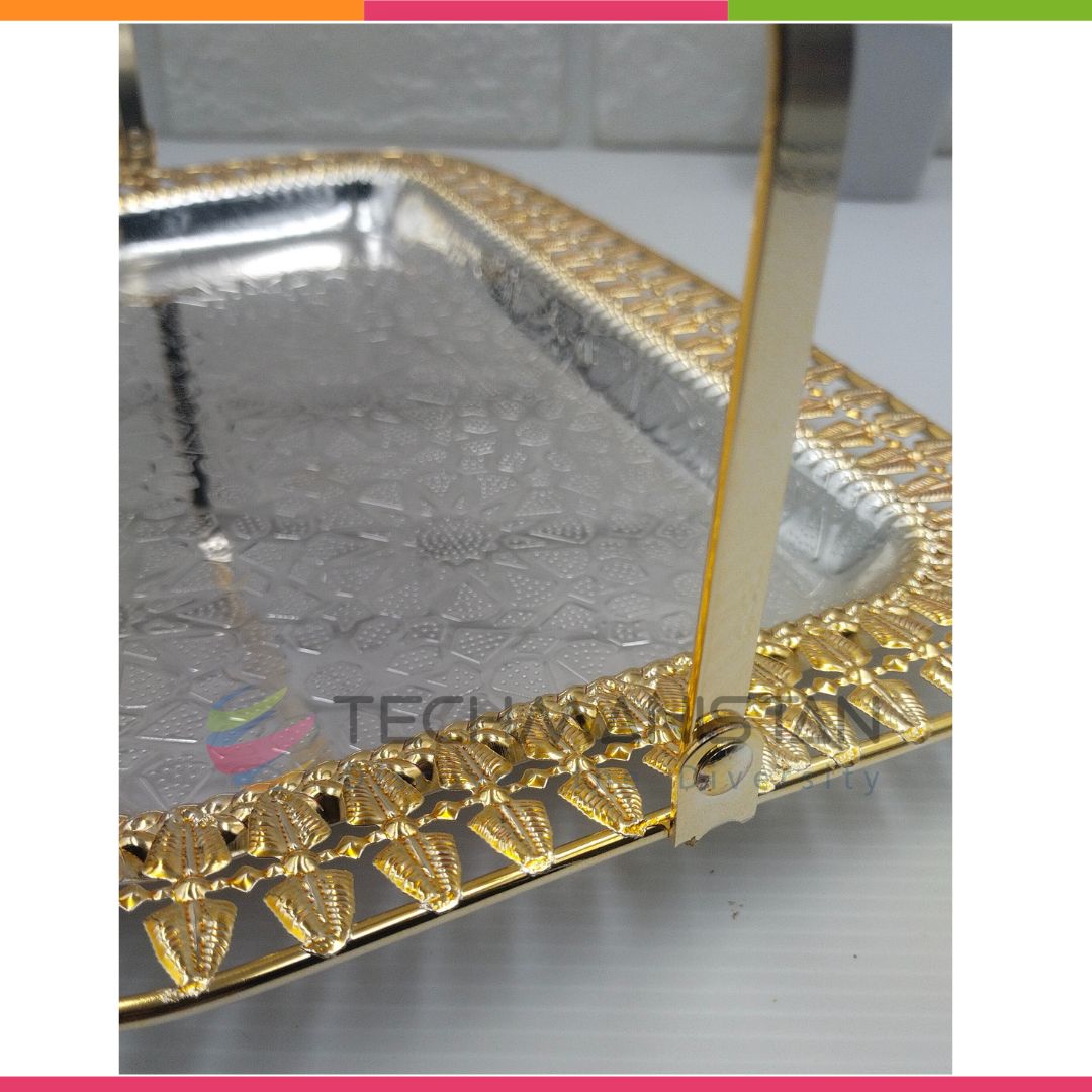 Metal Alloy Serving Tray with Handle