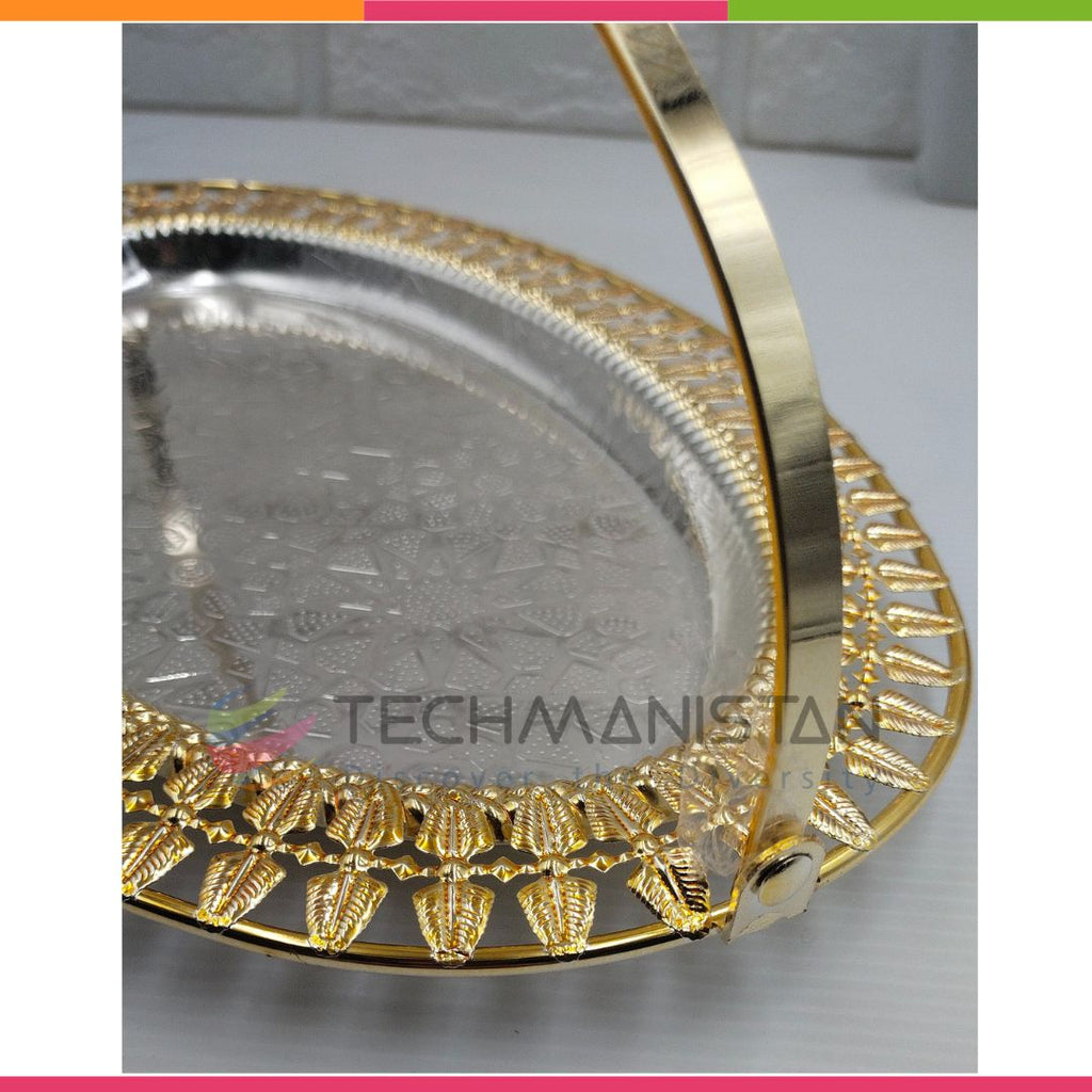 Metal Alloy Serving Tray with Handle