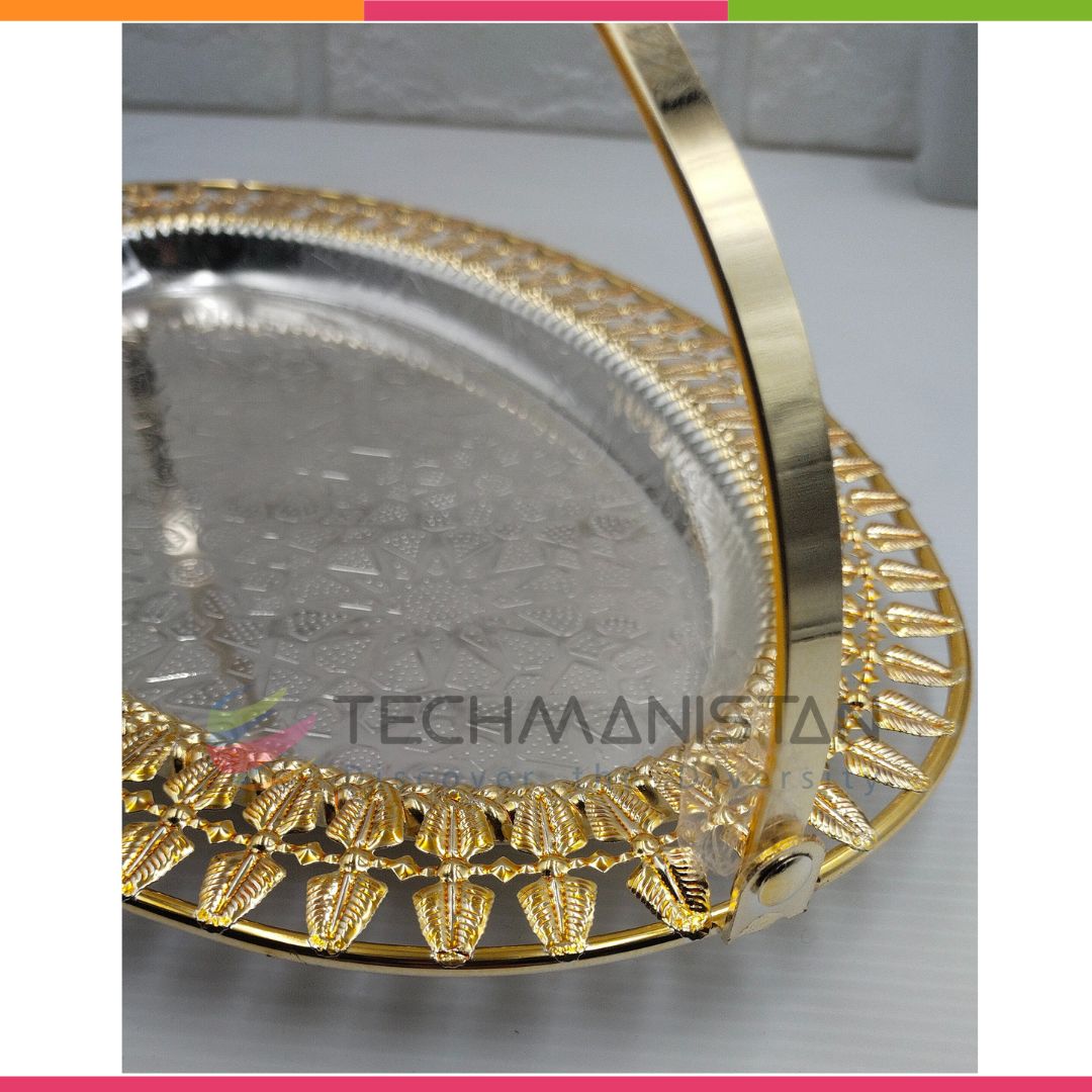 Metal Alloy Serving Tray with Handle