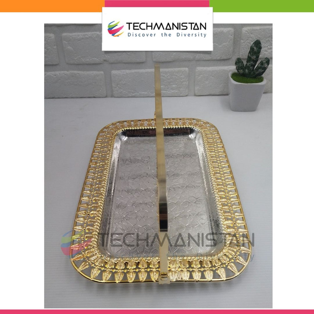Metal Alloy Serving Tray with Handle