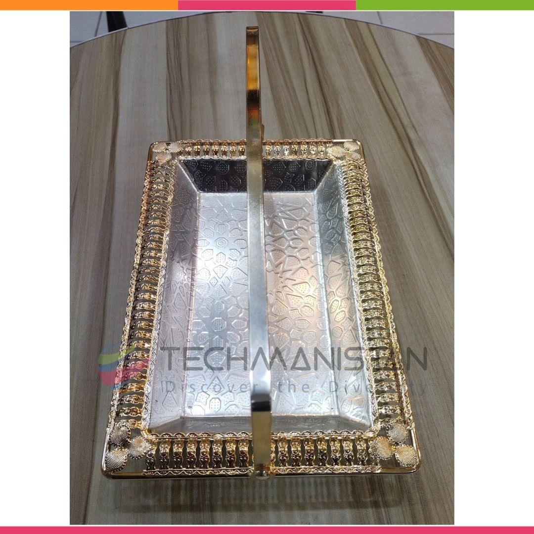 Metal Alloy Serving Tray with Handle