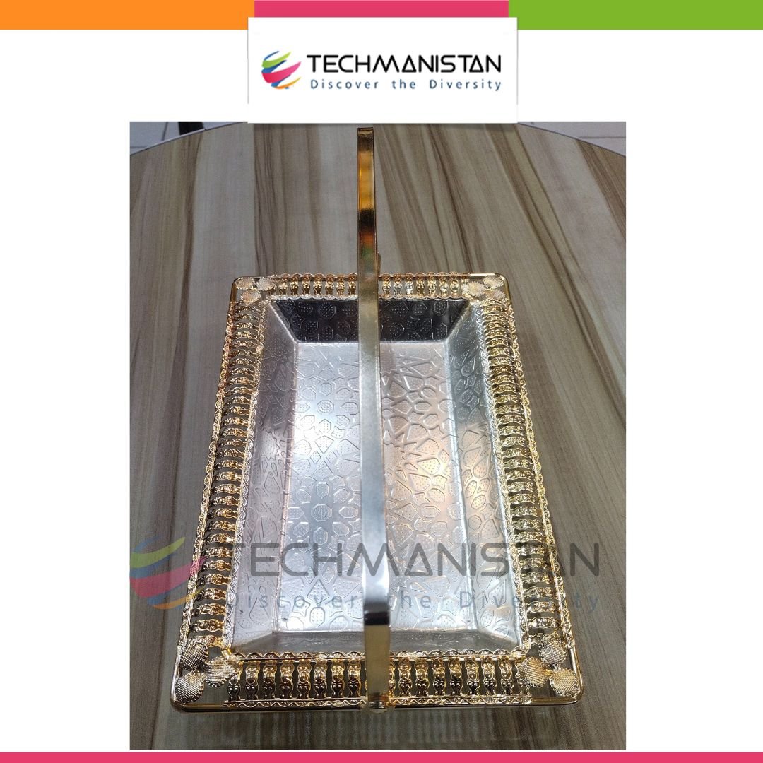 Metal Alloy Serving Tray with Handle