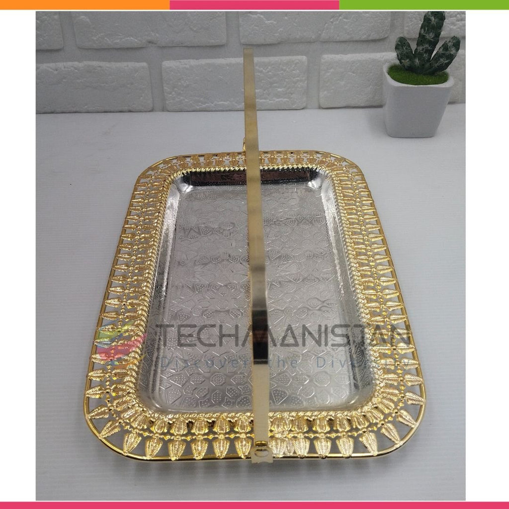 Metal Alloy Serving Tray with Handle