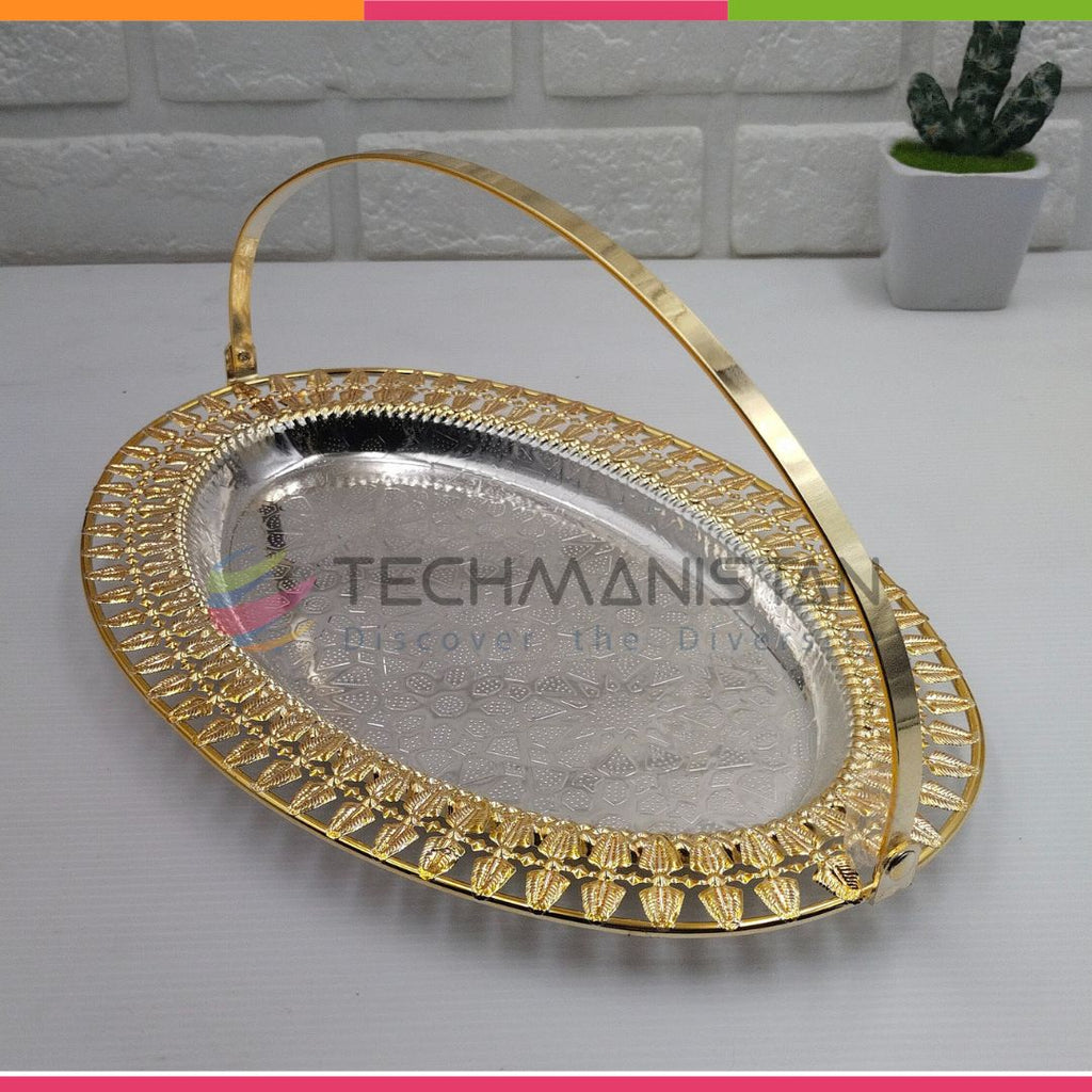 Metal Alloy Serving Tray with Handle