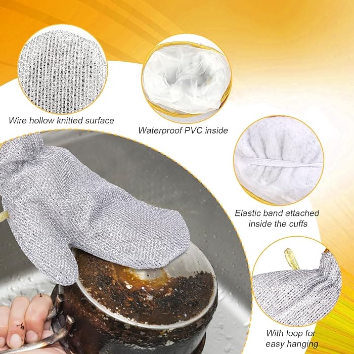 Metal Mesh Dish Cleaning Gloves