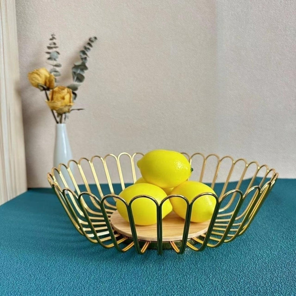 Metal Wire Fruit Basket Holder for Kitchen Countertop