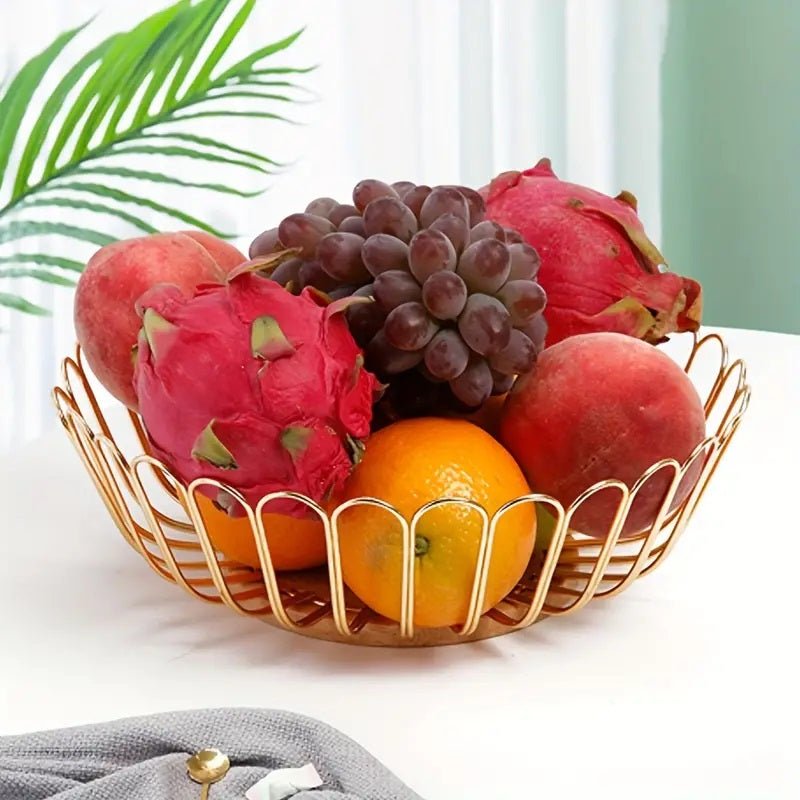 Metal Wire Fruit Basket Holder for Kitchen Countertop
