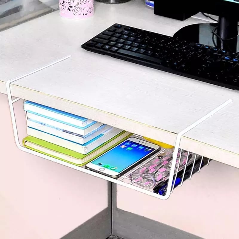Multi-Purpose Metal Hanging Under Shelf Storage Holder Drawer Organizer Basket