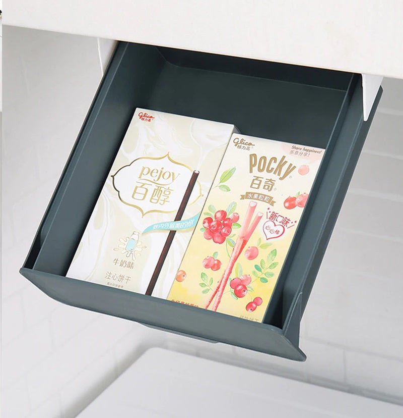 Multifunctional Self-Adhesive Retractable Under The Table Hidden Drawer Organizer