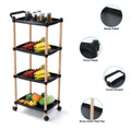 Multipurposed 3/4 Tier Rolling Cart with Wheels