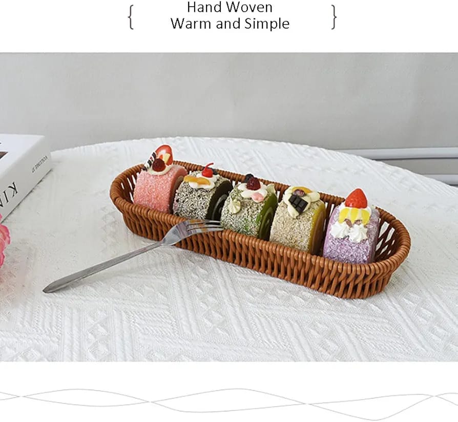 Multipurposed Imitation Rattan Oval Bread Basket