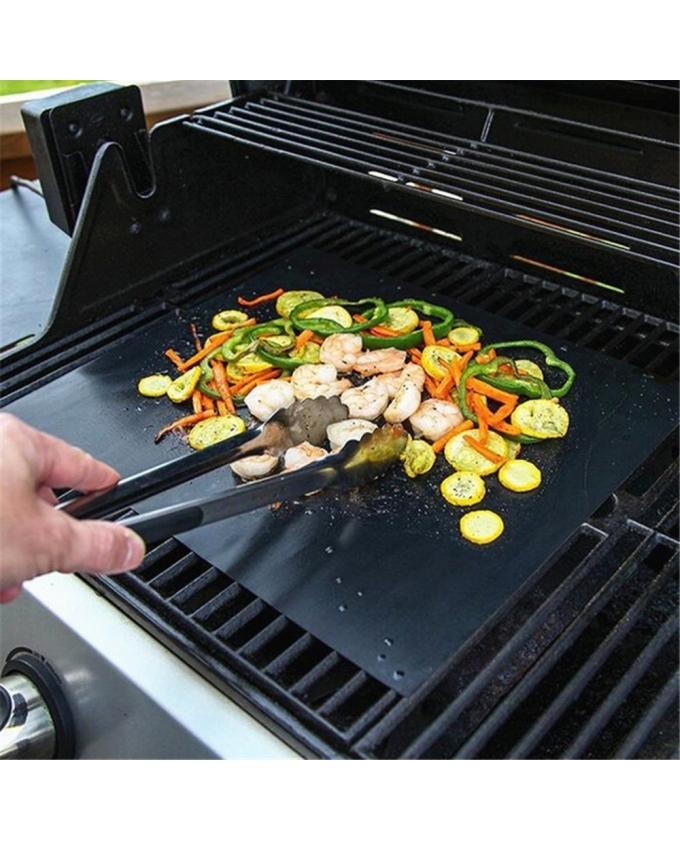 Non Stick BBQ Heat Resistant Barbecue Grill Mat - Reusable, Easy to Clean - Work on Gas Charcoal Electric