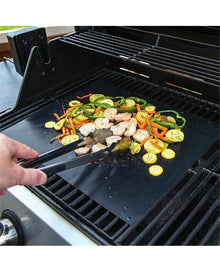 Non Stick BBQ Heat Resistant Barbecue Grill Mat - Reusable, Easy to Clean - Work on Gas Charcoal Electric