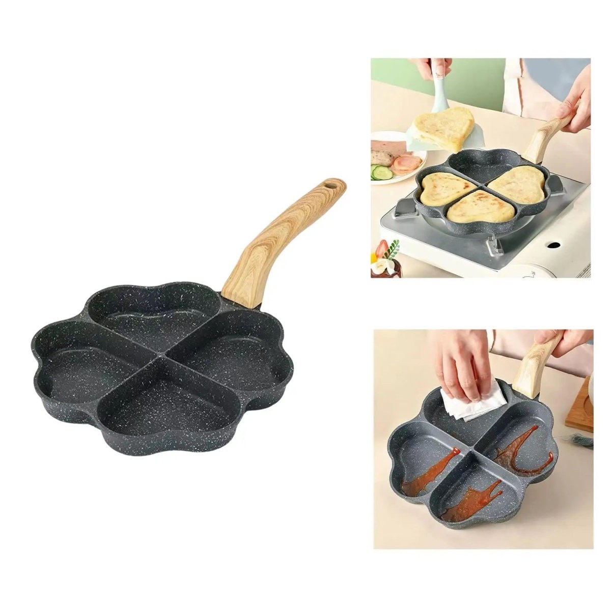 Non-Stick Egg Frying Pan with Wooden Handle