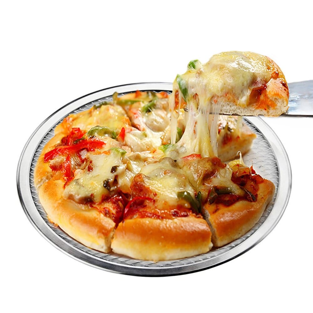 Non-Stick Mesh Pizza Screen Plate, Mesh Pizza Screen Baking Tray, Stainless Steel Pizza Mesh Plate