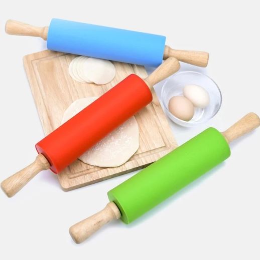 Non-stick Wooden Handle Silicone Rolling Pin