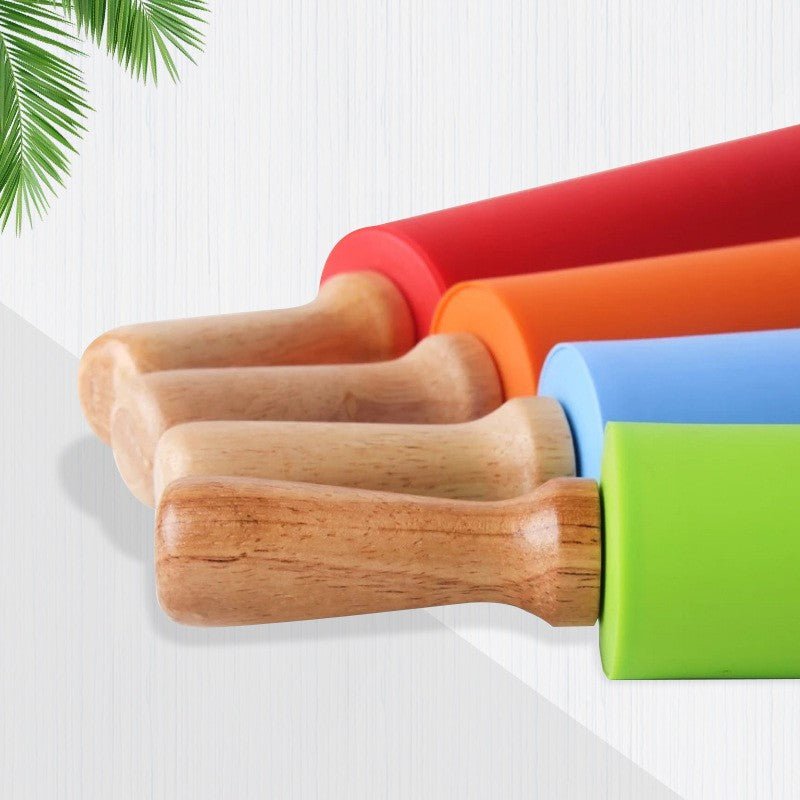 Non-stick Wooden Handle Silicone Rolling Pin