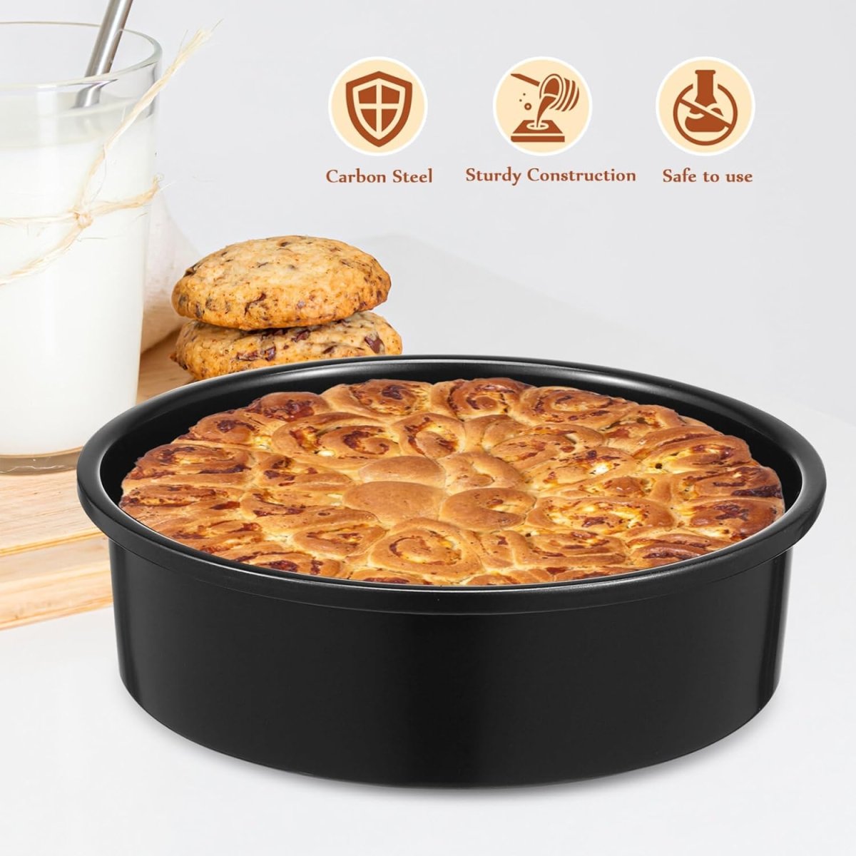 Nonstick & Quick Release Bottom Stainless Steel Round Cake Pan